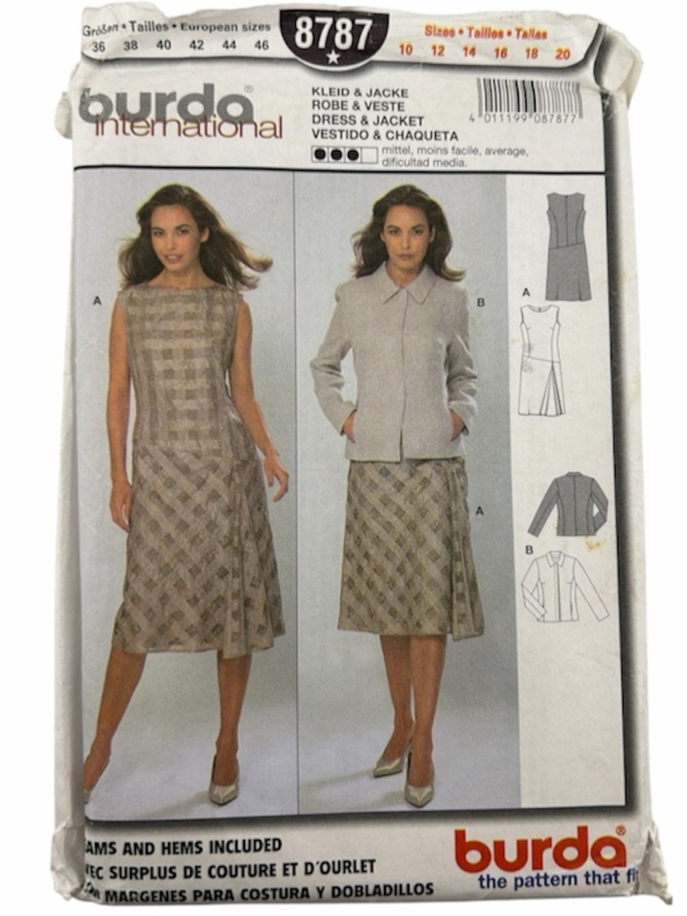 🧵 2 for 22$ 🧵 Burda Misses' Jacket and Dress Sewing Pattern 8787